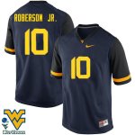 Men's West Virginia Mountaineers NCAA #10 Reggie Roberson Jr. Navy Authentic Nike Stitched College Football Jersey SH15U71SA